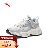 安踏 辰光丨厚底舒适休闲鞋女鞋夏季复古百搭软底革网拼潮流运动鞋