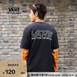 VANS 官方 男女情侣纯棉短袖T恤 黑色 M