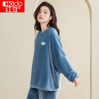 Hodo/红豆 法兰绒 花冠蓝 M码 女士睡衣家居服套装