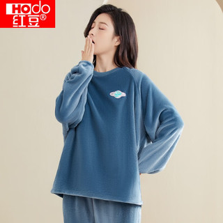 Hodo/红豆 法兰绒 花冠蓝 M码 女士睡衣家居服套装