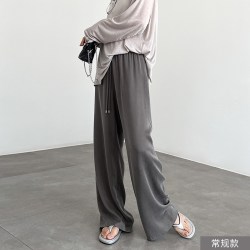 芭翼 凉感铜氨丝阔腿裤女夏薄款2026新款高腰垂感宽松慵懒休闲直筒长裤