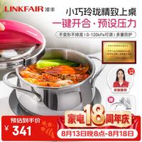 凌丰 304不锈钢 防爆高压锅 3L圣罗兰红 20cm