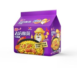 统一 老坛酸菜牛肉面 香辣味 121g*5袋
