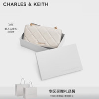 CHARLES & KEITH 油画菱格包包女包CK6-10680924 奶白色