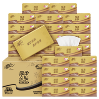 清风 抽纸金装加厚超大M码320张 4层80抽*36包