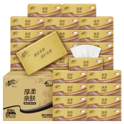 清风 抽纸金装加厚超大M码320张 4层80抽*36包