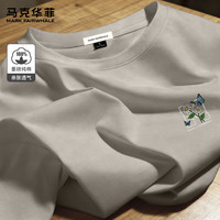 马克华菲 26夏季新款100%棉圆领宽松短袖T恤