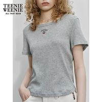TEENIE WEENIE 镂空蕾丝修身 中灰色 M 女士T恤