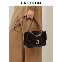 La Festin 牛皮通勤单肩斜挎包 栗子棕