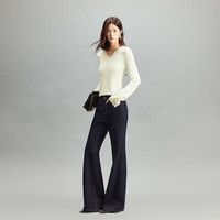 PLUS会员：VERO MODA VEROMODA针织衫女2026秋季新款含绵羊毛V领花卉图案袖口镂空