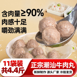 蓓昇正宗潮汕牛肉丸牛筋丸新鲜制作 11袋共4.4斤