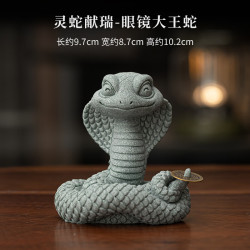 青砂石蛇年茶宠摆件灵蛇献瑞