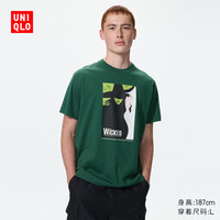 优衣库 Musical Icons UT/短袖T恤男装女装印花488733 58 深绿色