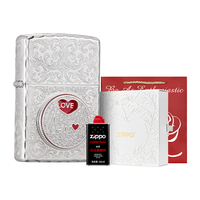 ZIPPO 之宝 唐草碎恋-镀银 防风煤油打火机 含油礼盒