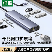 绿联 千兆拓展 Type-C扩展坞 网线转接头 HDMI转换器