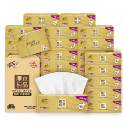 清风 原木金装抽纸 S码 4层 75抽*30包