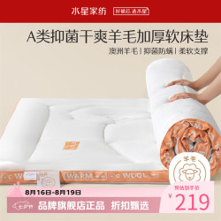水星家纺 A类抗菌床垫吸湿发热羊毛复合加厚软床垫  热力暖发热羊毛复合加厚软床垫 90×195cm