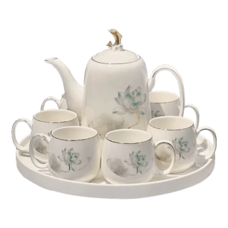 蕊顺 金莲花海豚 陶瓷 茶具套装
