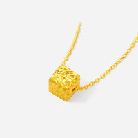 七夕好礼：周六福 小立方 足金黄金项链 约2.83g 40+5cm