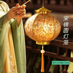 中秋古风宋锦发光宫灯