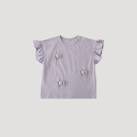 巴厘小猪 女童T恤夏季花边短袖幼儿衣服莫代尔上衣