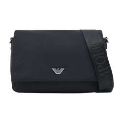 EMPORIO ARMANI UC001 男士翻盖单肩斜挎包 黑色
