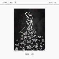 法式抽象人物玄关挂画