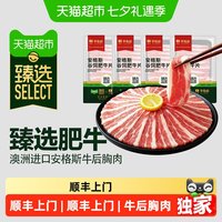 88VIP:WALMSON 顺丰上门猫超臻选安格斯肥牛片200g*4盒牛肉卷2人份火锅烤肉食材