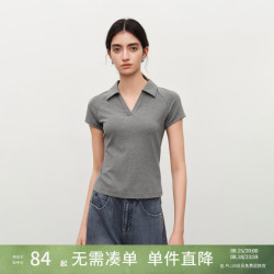 自巧 5A抗菌 小个子休闲POLO领弹力针织T恤修身上衣女2026夏季新款