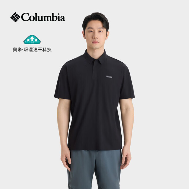 Columbia 春夏短袖POLO衫邓刚同款户外钓鱼吸湿透气运动短袖FE1038/AE5638 AE5638/010 L