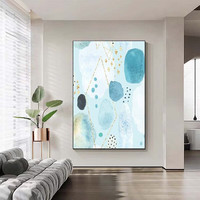 抽象波点粉肌理画