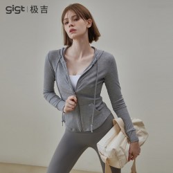 Gigt 极吉运动外套女瑜伽服长袖女健身上衣紧身跑步普拉提训练服