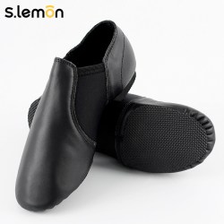 s.lemon slemon儿童真皮舞蹈鞋女软底爵士舞练功鞋中国现代舞女童芭蕾舞鞋