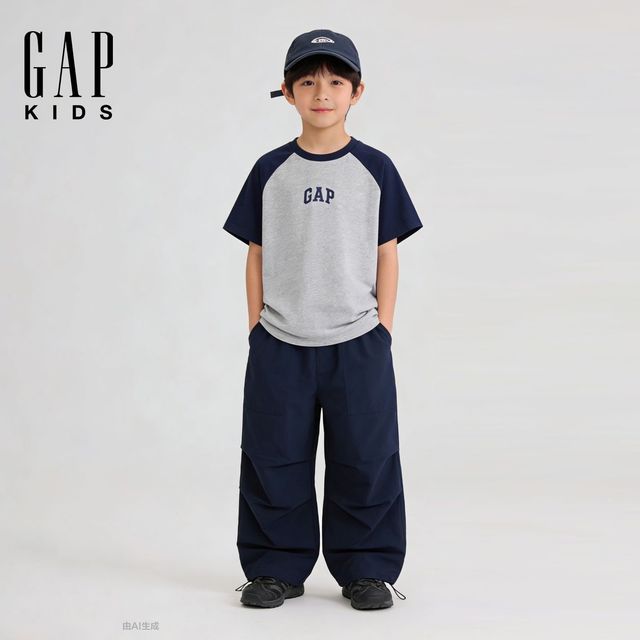 Gap 男女童幼童2026春季新款纯棉logo印花圆领短袖T恤儿童装上衣