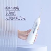 博皓 一年质保!360度灵活旋转 大水箱版电动冲牙器 白色 2支喷头