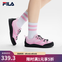 FILA 山越鞋女鞋薄底运动鞋2025夏季新款户外风休闲鞋复古板鞋 女粉色/豆青粉-BS 37.5