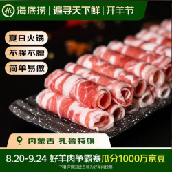 海底捞 内蒙高钙羔羊肉卷 净重2斤/袋 原切火锅羊肉片涮肉脆骨卷