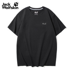 Jack Wolfskin 26春夏新款BORNBERG速干T恤男休闲短袖上衣运动速干衣A66008 深灰色/6350 XL
