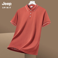 JEEP SPIRIT 吉普 户外运动休闲男士T恤薄款透气舒适POLO杉 白色 M （115斤-130斤）