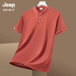 JEEP SPIRIT 吉普 户外运动休闲男士T恤薄款透气舒适POLO杉 白色 M （115斤-130斤）