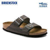 BIRKENSTOCK Arizona系列 男女款牛皮革涂油软底复古双扣拖鞋 BSARIB90