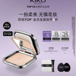 KIKO MILANO 干湿两用粉饼 #CR15象牙白 12g加赠粉底液5ml+拇指粉扑2+植绒粉扑