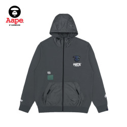 Aape 旗舰店男装秋冬猿颜字母印花连帽卫衣外套3882XXJ