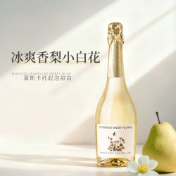 菲特瓦 小白花西班牙莫斯卡托甜白葡萄酒女士微醺气泡起泡酒香槟杯