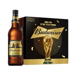 百威 黑金啤酒世界杯款600ml*24瓶装12°P浓郁焦香麦芽整箱批发