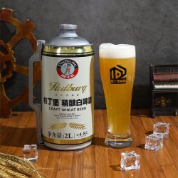 帕丁堡 原浆精酿啤酒2L桶装全麦白啤整箱高浓度扎啤麦芽酿造大容量