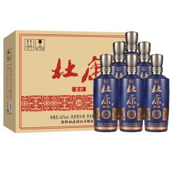 杜康 老窖10 浓香型白酒绵柔口感纯粮酒厂直营42度500mL 6瓶整箱装