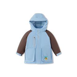 巴拉巴拉 男童羽绒服女童外套2023冬撞色拼接儿童加厚温暖 薄荷绿-防风防水透湿-80721 120cm