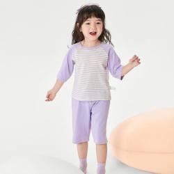 巴拉巴拉 纯棉儿童睡衣夏薄款男童女童透气家居服空调服中大童短袖套装亲子
