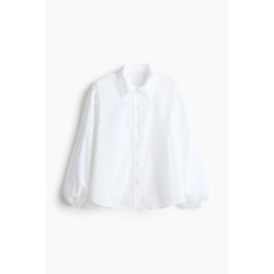 H&M HM女装衬衫2026夏季新款蕾丝饰边多巴胺穿搭灯笼袖衬衣1332977